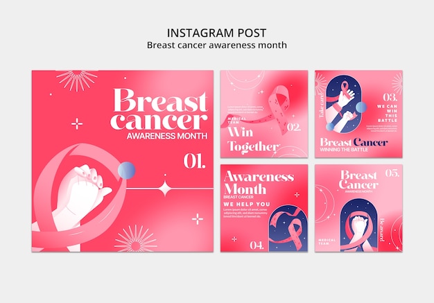 Free PSD breast cancer awareness month instagram posts