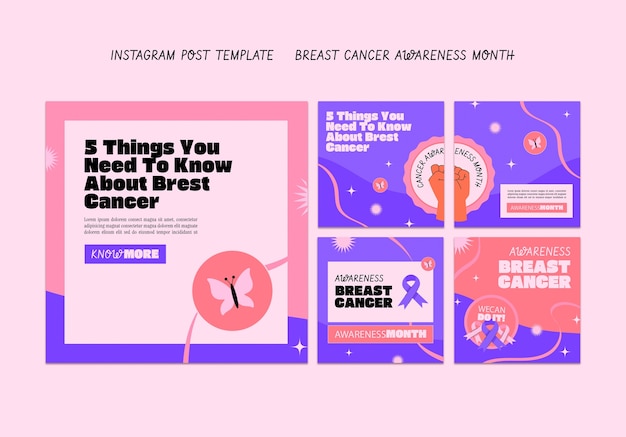 Free PSD breast cancer awareness month instagram posts