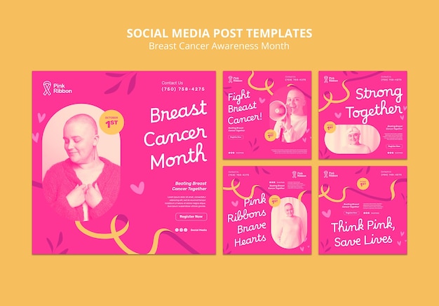 Free PSD breast cancer awareness month instagram posts