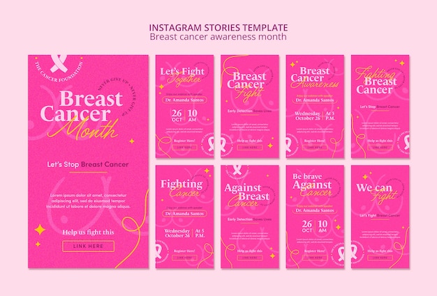 Free PSD breast cancer awareness month instagram stories