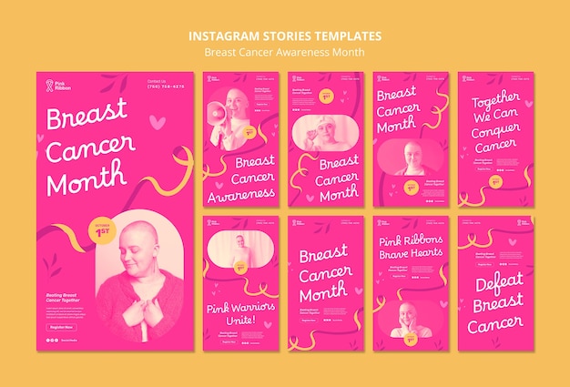 Free PSD breast cancer awareness month instagram stories