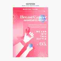 Free PSD breast cancer awareness month invitation template