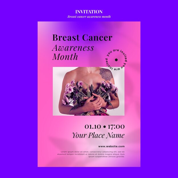 breast cancer awareness month invitation  template