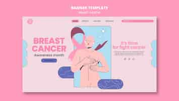 Free PSD breast cancer awareness month  landing page