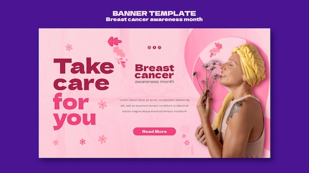 Free PSD breast cancer awareness month landing page