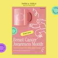 Free PSD breast cancer awareness month poster template