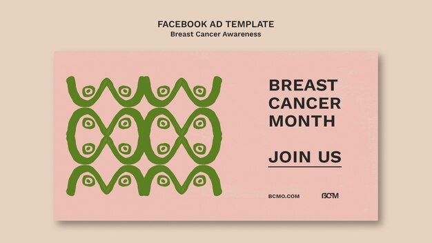 抽象的な女性像を含む乳がん啓発月間ソーシャルメディアプロモーションテンプレート