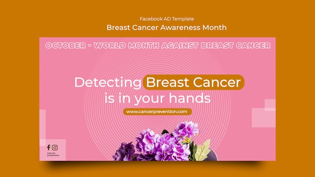 Free PSD breast cancer awareness month social media promo template