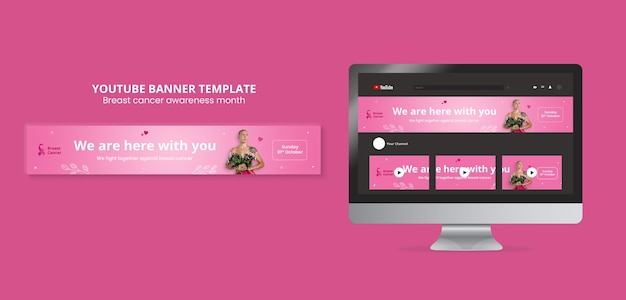 Free PSD breast cancer awareness month template design