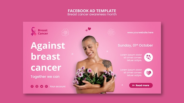 Free PSD breast cancer awareness month template design