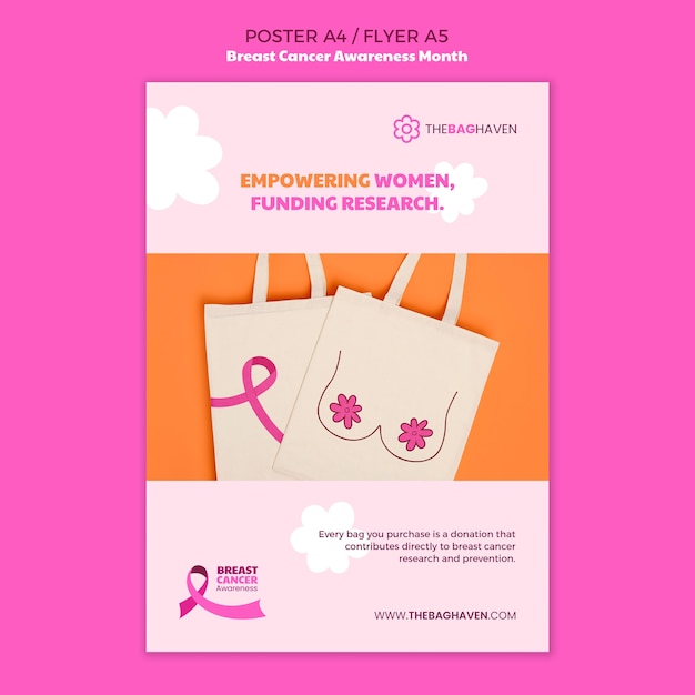 Free PSD breast cancer awareness month template design