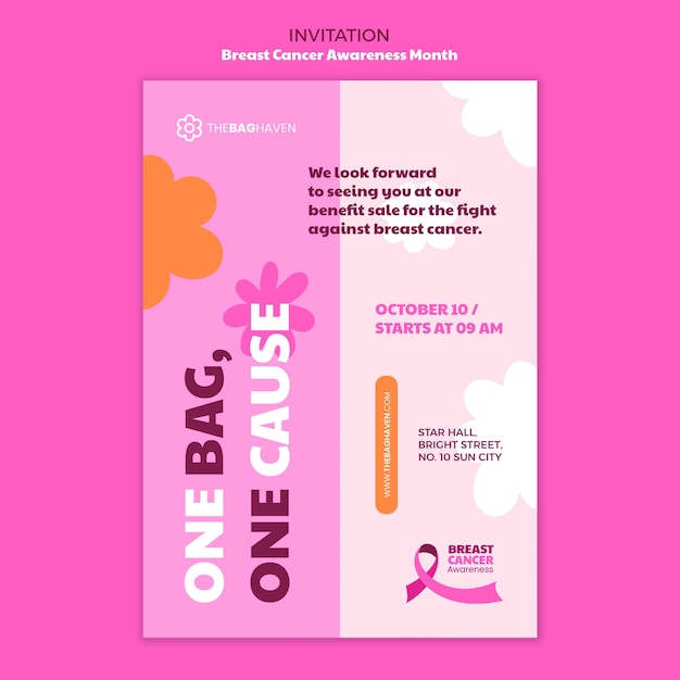 Breast cancer awareness month template design