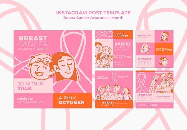 Free PSD breast cancer awareness month template design