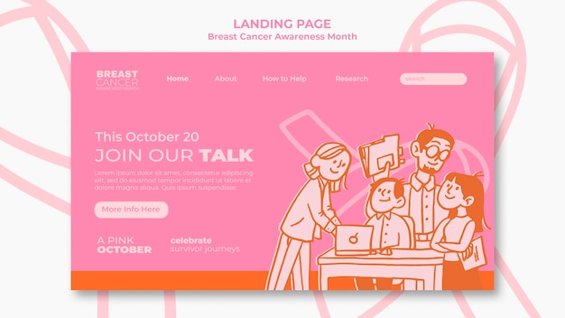 Breast cancer awareness month template design