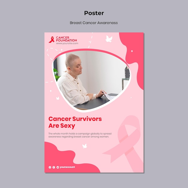 Free PSD breast cancer awareness print template