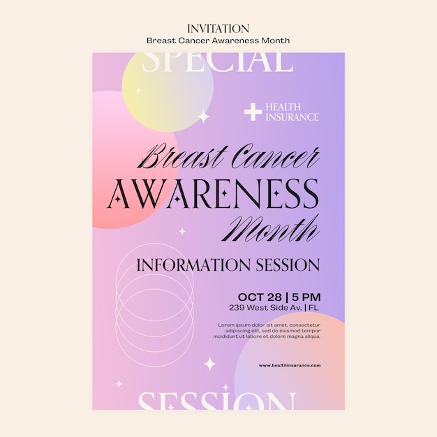 Free PSD breast cancer awareness template design