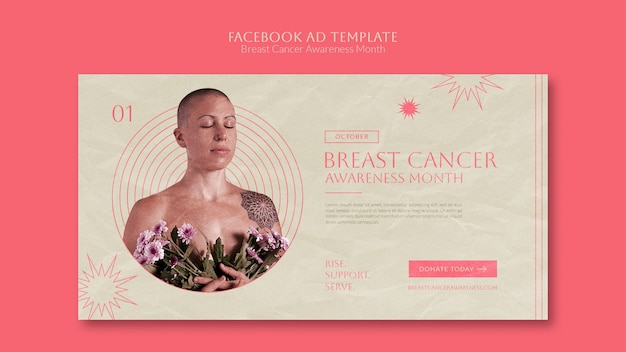 Free PSD breast cancer awareness template design