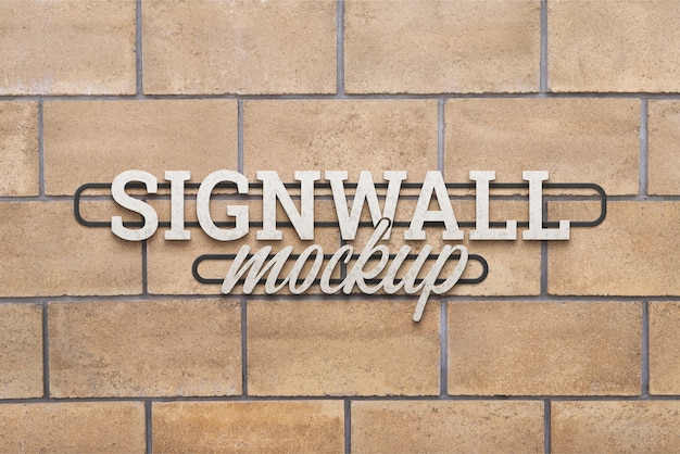 Bricks texture logo effect design