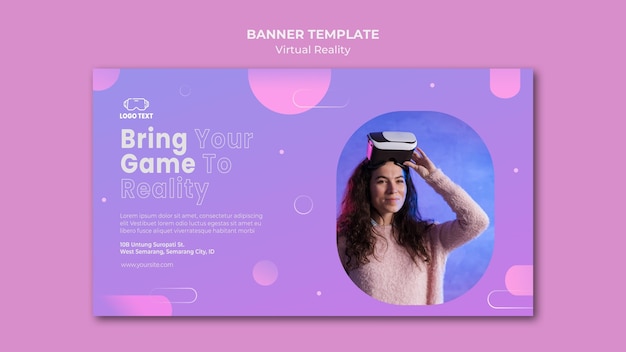 Free PSD bring your game into virtual reality banner template