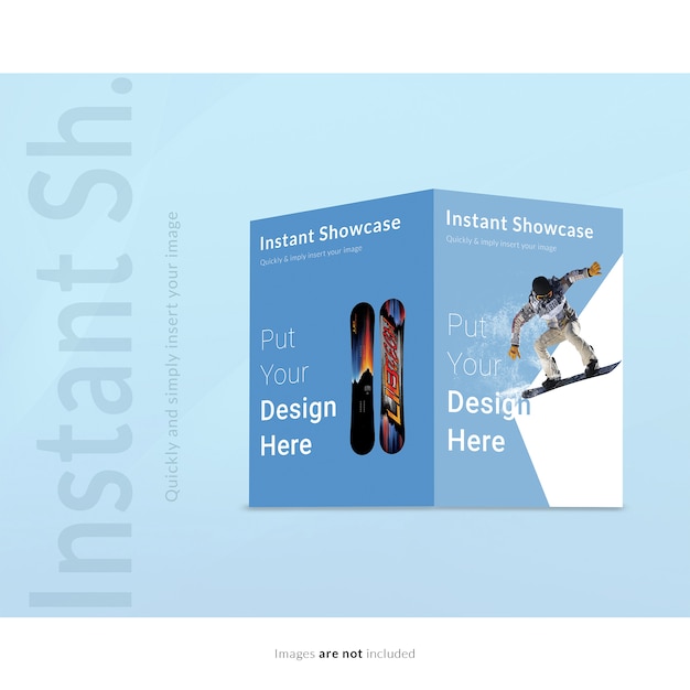 Brochure on blue background mock up