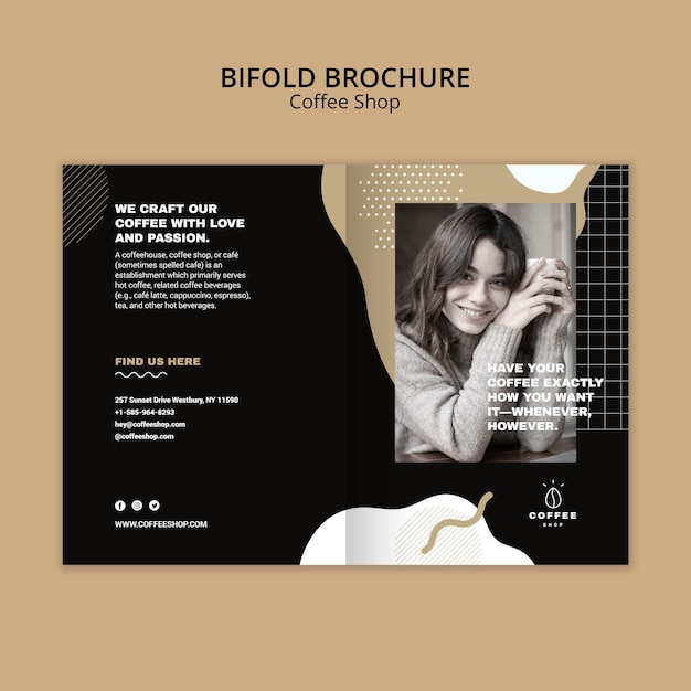 Free PSD brochure template concept for coffee shop