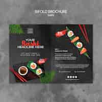 Free PSD brochure template with sushi day