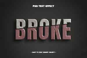 Free PSD broke text effect