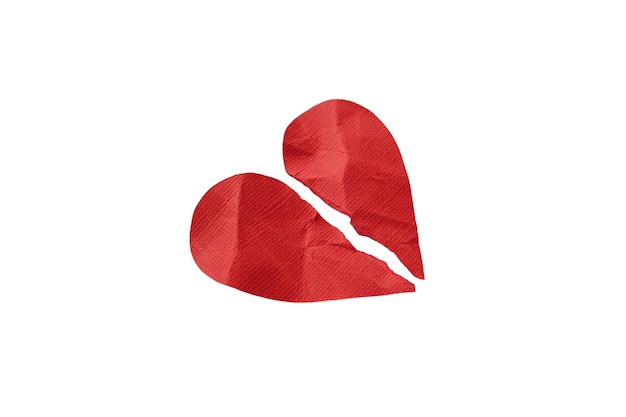 Free PSD broken heart isolated