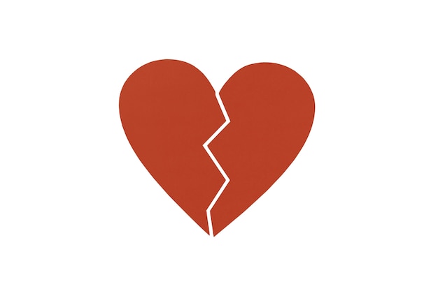 broken heart isolated