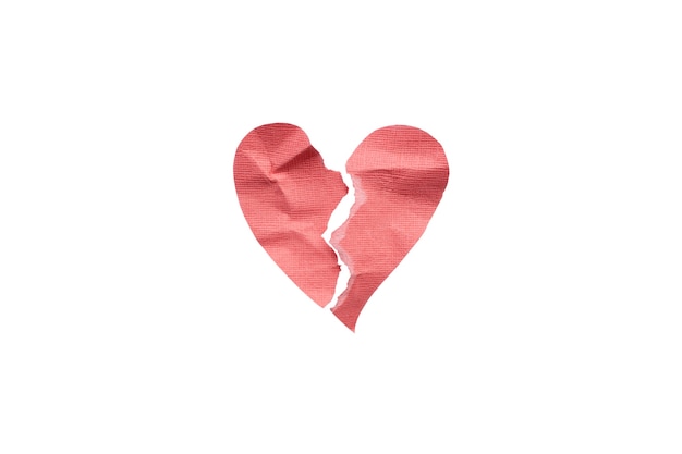 Broken heart isolated