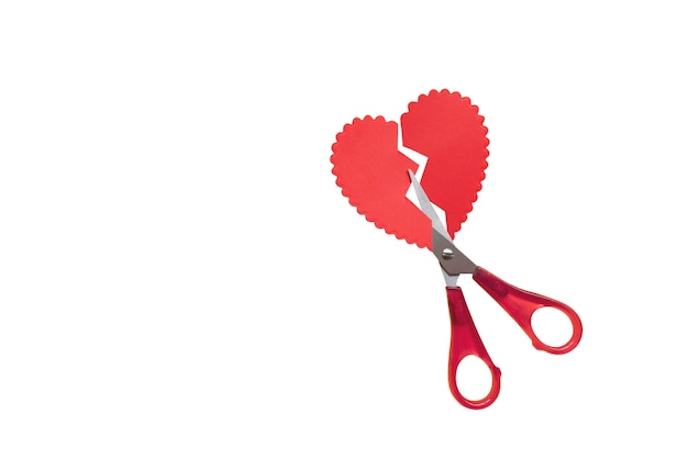 broken heart isolated