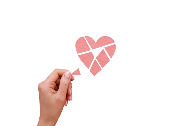 Free PSD broken heart isolated