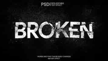 Free PSD broken letters text effect