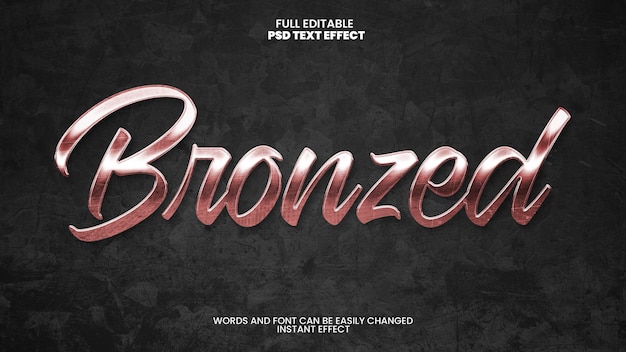 Free PSD bronzed text effect