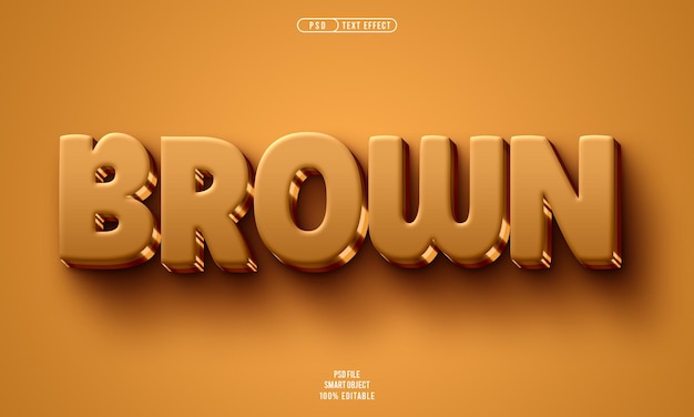 Free PSD brown 3d editable text effect