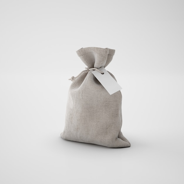 Brown sack with paper tag