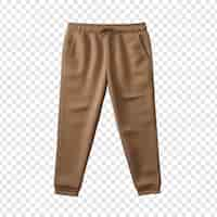 Free PSD brown sweatpants for sports isolated on transparent background