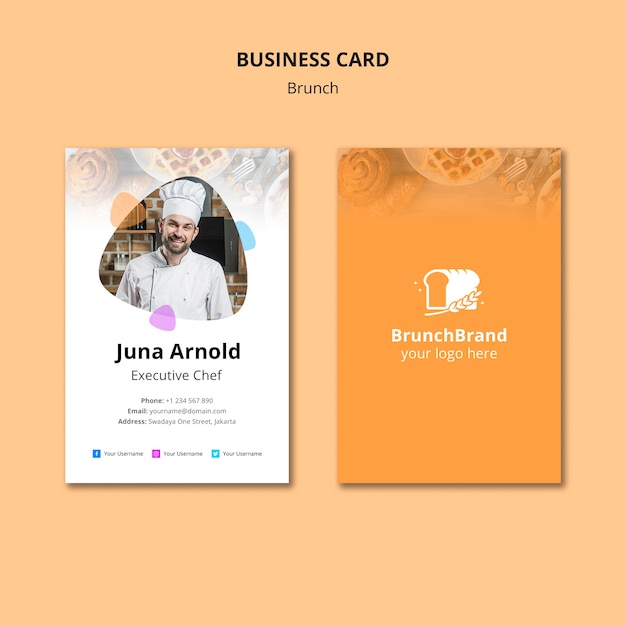 Free PSD brunch business card template design