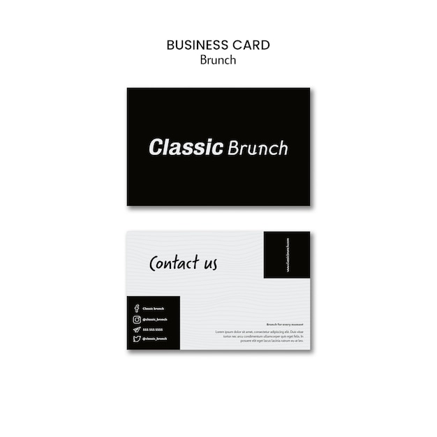 Free PSD brunch concept business card template