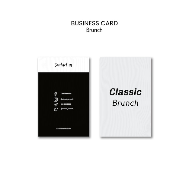 Free PSD brunch concept business card template