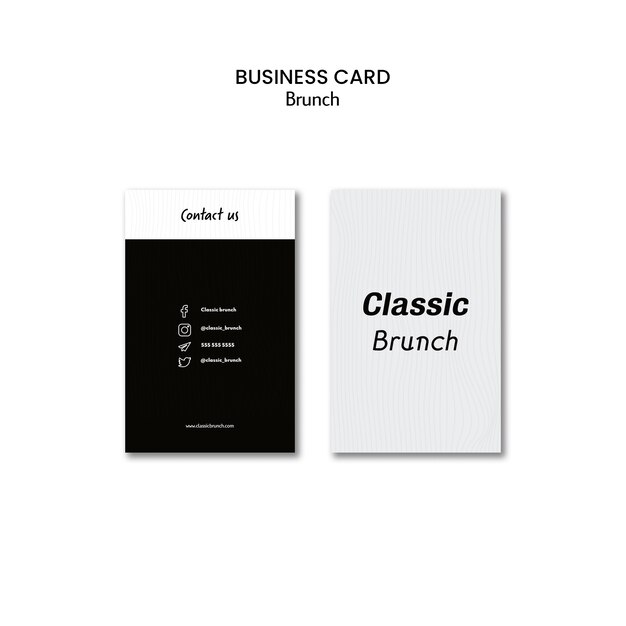 Brunch concept business card template