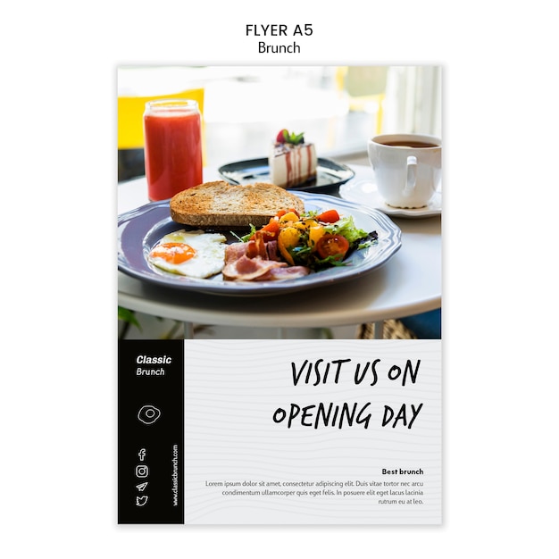 Free PSD brunch concept flyer template