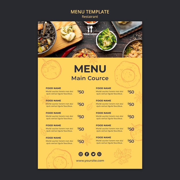 Brunch concept menu template