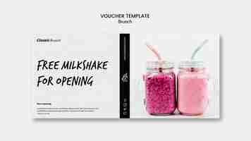 Free PSD brunch concept voucher template