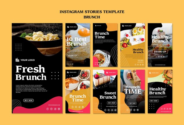 PSD gratuito modello di storie instagram di brunch