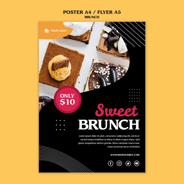 Brunch poster concept template