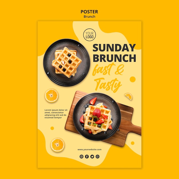 Disegno del modello di poster del brunch