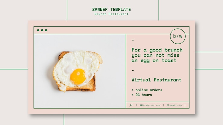 Free PSD brunch restaurant banner template