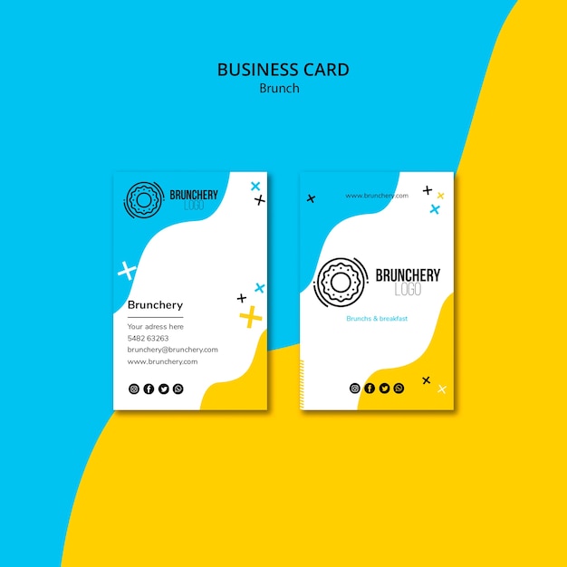 Free PSD brunch restaurant business card template