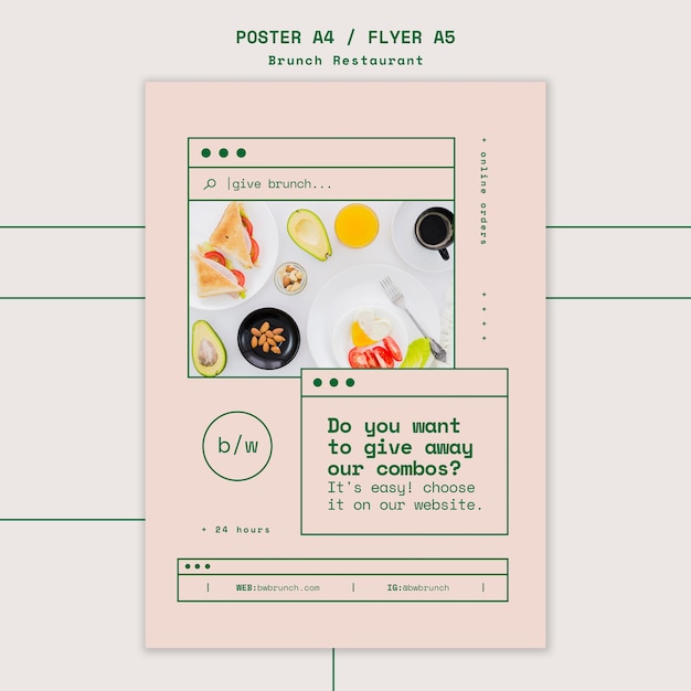 Brunch restaurant template poster